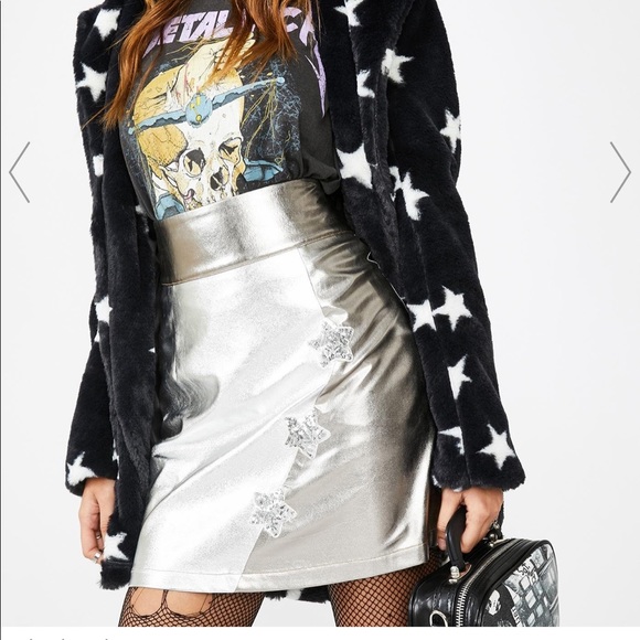Dolls Kill Star Struck Metallic Skirt - Picture 2 of 2